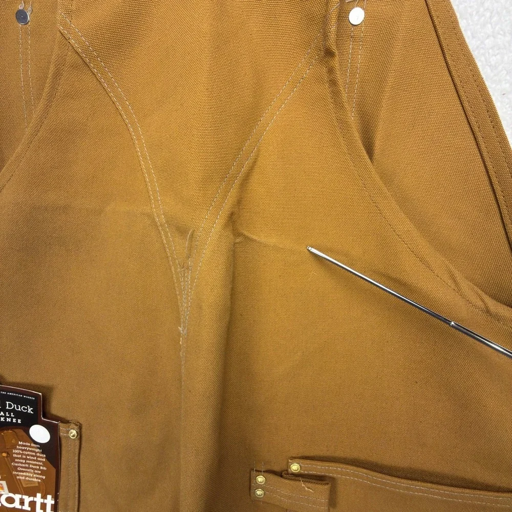 Carhartt R05 BRN Traditional Duck‎ Bib Overalls Zipper to Knee Brown 46x30 NEW